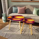 Triangle Retro Midcentury Coffee Table Set - Tripod 70s Nesting Tables - One Size - retro nesting tables