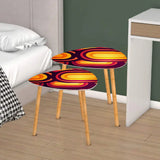 Triangle Retro Midcentury Coffee Table Set - Tripod 70s Nesting Tables - One Size - retro nesting tables