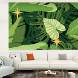 Tropical Leaves Monstera Removable Wallpaper - Stick and Peel Midcentury - 144’’x100’’ - retro wallpaper