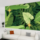 Tropical Leaves Monstera Removable Wallpaper - Stick and Peel Midcentury - 144’’x100’’ - retro wallpaper