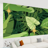 Tropical Leaves Monstera Removable Wallpaper - Stick and Peel Midcentury - 144’’x100’’ - retro wallpaper