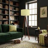 Vanilla Yellow Shade Scandi Vintage Tripod Floor Lamp - retro floor lamps