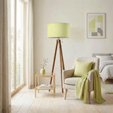 Vanilla Yellow Shade Scandi Vintage Tripod Floor Lamp - retro floor lamps