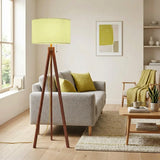 Vanilla Yellow Shade Scandi Vintage Tripod Floor Lamp - retro floor lamps