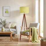 Vanilla Yellow Shade Scandi Vintage Tripod Floor Lamp - retro floor lamps