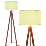 Vanilla Yellow Shade Scandi Vintage Tripod Floor Lamp - US Plug - retro floor lamps