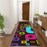 Vibrant 70s Retro Runner Rugs | Midcentury Pop Art Style Decor - 24’’x72’’ - retro runner
