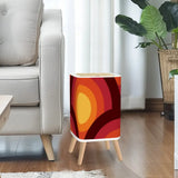 Vibrant 70s Retro Trash Can with Lid: Nordic Midcentury Modern Wastebasket - One Size - retro tash cans