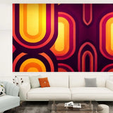 Vibrant Retro 70s Wall Decor – Midcentury Modern Peel & Stick Wallpaper - 144’’x100’’ - retro wallpaper