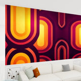 Vibrant Retro 70s Wall Decor – Midcentury Modern Peel & Stick Wallpaper - 144’’x100’’ - retro wallpaper