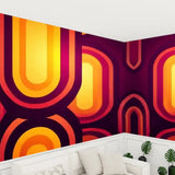 Vibrant Retro 70s Wall Decor – Midcentury Modern Peel & Stick Wallpaper - 144’’x100’’ - retro wallpaper