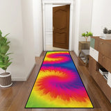 Vibrant Tie-Dye Runner Rug – Midcentury Hippie Multiple Sizes - 24’’x72’’ - retro runner