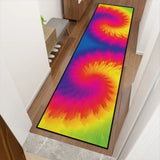 Vibrant Tie-Dye Runner Rug – Midcentury Hippie Multiple Sizes - retro runner