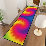 Vibrant Tie-Dye Runner Rug – Midcentury Hippie Multiple Sizes - retro runner