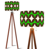 Vintage 60s Atomic Pattern Floor Lamp – Scandinavian Tripod Design Linen Shade - US Plug - retro floor lamps