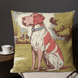 VINTAGE DOG Premium Pillow Retro Pet Shabby Chic Decor Gift Farmhouse Cottagecore - 22″×22″ - retro pillow