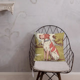 VINTAGE DOG Premium Pillow Retro Pet Shabby Chic Decor Gift Farmhouse Cottagecore - retro pillow