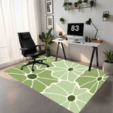 Vintage Midcentury Floral Rug without Tassels Green White Modern Retro 70s - retro rug