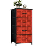 Vintage Retro Dresser: Red Black Midcentury Modern Cabinet - One Size - retro dresser