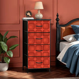 Vintage Retro Dresser: Red Black Midcentury Modern Cabinet - One Size - retro dresser