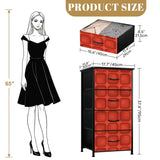 Vintage Retro Dresser: Red Black Midcentury Modern Cabinet - One Size - retro dresser