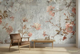 Vintage Roses Painting Removable Stick and Peel Wallpaper - Custom Sizes - 144’’x100’’ - retro wallpaper