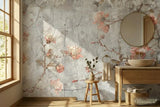 Vintage Roses Painting Removable Stick and Peel Wallpaper - Custom Sizes - 144’’x100’’ - retro wallpaper