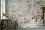 Vintage Roses Painting Removable Stick and Peel Wallpaper - Custom Sizes - 144’’x100’’ - retro wallpaper