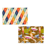 Vintage Style Double Layer Placemats – Reusable Retro Dining Table Mats - retro table linen