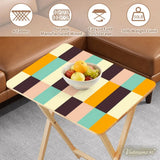 Wooden TV Dinner Trays Set of 4 with Storage Rack – Retro Folding Tables - 4 Pack - retro tv tray