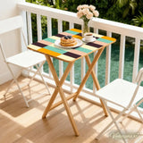 Wooden TV Dinner Trays Set of 4 with Storage Rack – Retro Folding Tables - 4 Pack - retro tv tray