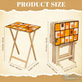 Wooden TV Tray Tables Set – Retro 70s Folding Tables for Small Spaces - 4 Pack - retro tv tray