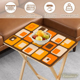 Wooden TV Tray Tables Set – Retro 70s Folding Tables for Small Spaces - 4 Pack - retro tv tray