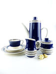 1960s Villeroy & Boch 'SAPHIR' SAUCER, blue white black tableware