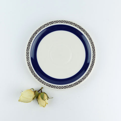 1960s Villeroy & Boch 'SAPHIR' SAUCER, blue white black tableware