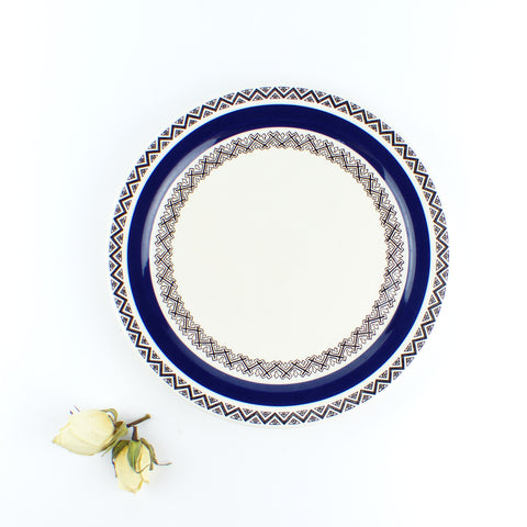 1960s Villeroy & Boch 'SAPHIR' DESSERT PLATE, blue white black tableware
