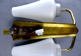 Original 1960s two-arm BRASS GLASS SCONCE