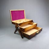 Vintage cantilever style SEWING or JEWELRY BOX, 1960s East Germany
