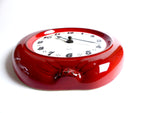 Rare! Fiery RED 1970s apple shaped JUNGHANS WALL CLOCK