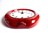 Rare! Fiery RED 1970s apple shaped JUNGHANS WALL CLOCK