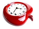 Rare! Fiery RED 1970s apple shaped JUNGHANS WALL CLOCK