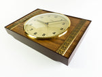 70s FAUX WOOD electronic Wall Clock by DIEHL Westgermany