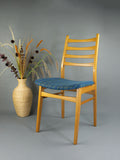 1960s Blue Checkered MIDCENTURY DINING CHAIRS, East Germany