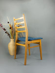 1960s Blue Checkered MIDCENTURY DINING CHAIR East Germany, 1 of 2