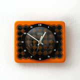 Ultra rare orange black 70s ceramic WALL CLOCK by KIENZLE