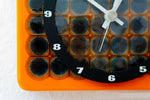 Ultra rare orange black 70s ceramic WALL CLOCK by KIENZLE