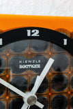 Ultra rare orange black 70s ceramic WALL CLOCK by KIENZLE