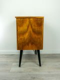 60s Midcentury FLAMED WOOD CABINET chest of drawers