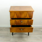 60s Midcentury FLAMED WOOD CABINET chest of drawers