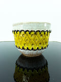 1970s WGP CERAMIC PLANTER with yellow relief pattern